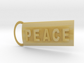 Peace Keyring in Tan Fine Detail Plastic