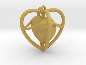 Heart Pendant  in Tan Fine Detail Plastic