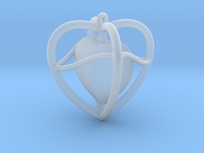 Heart Pendant  in Clear Ultra Fine Detail Plastic
