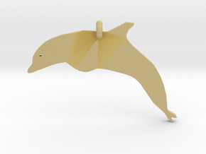 Dolphin Necklace Piece in Tan Fine Detail Plastic