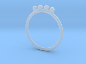4 Bead Stacking Ring  in Clear Ultra Fine Detail Plastic