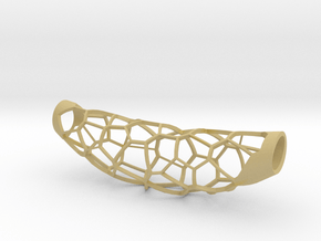 Voronoi 5 Large Pendant in Tan Fine Detail Plastic