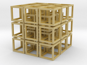  Interlocked Cubes - 3D Printed - SLS Technology in Tan Fine Detail Plastic