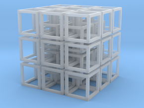  Interlocked Cubes - 3D Printed - SLS Technology in Clear Ultra Fine Detail Plastic