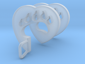 Bear Paw Heart Spiral Pendant in Clear Ultra Fine Detail Plastic