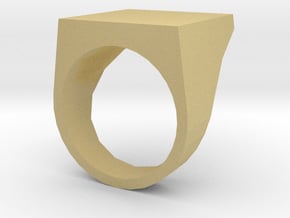 Flat Top Ring in Tan Fine Detail Plastic