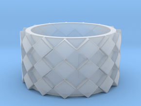 Futuristic Diamond Ring Size 4 in Clear Ultra Fine Detail Plastic