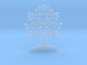 Tree Heart Pendant in Clear Ultra Fine Detail Plastic
