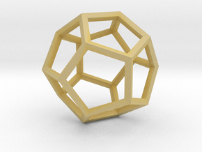 Dodecahedron(Leonardo-style model) in Tan Fine Detail Plastic