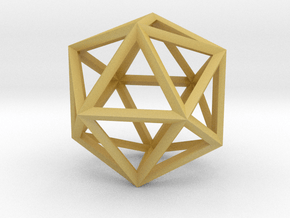 Icosahedron(Leonardo-style model) in Tan Fine Detail Plastic