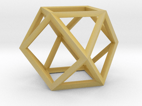 Cuboctahedron(Leonardo-style model) in Tan Fine Detail Plastic