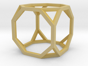 Truncated Cube(Leonardo-style model) in Tan Fine Detail Plastic