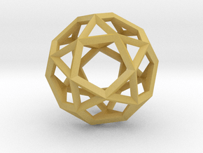 Icosi Dodecahedron(Leonardo-style model) in Tan Fine Detail Plastic