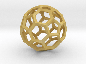 Truncated Icosahedron(Leonardo-style model) in Tan Fine Detail Plastic