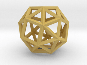 Snub Cube(Leonardo-style model) in Tan Fine Detail Plastic