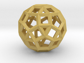Rhombicosidodecahedron(Leonardo-style model) in Tan Fine Detail Plastic