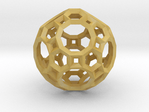 Truncated Icosidodecahedron(Leonardo-style model) in Tan Fine Detail Plastic