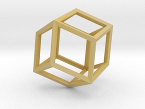 Rhombic Dodecahedron(Leonardo-style model) in Tan Fine Detail Plastic