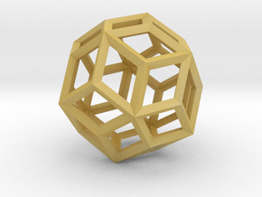 Rhombic Triacontahedron(Leonardo-style model) in Tan Fine Detail Plastic