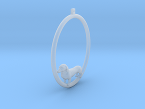 Dachshund Hoop Earring in Clear Ultra Fine Detail Plastic