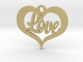 Love Heart  in Tan Fine Detail Plastic