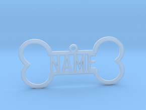 Your Name Bone Pendant in Clear Ultra Fine Detail Plastic