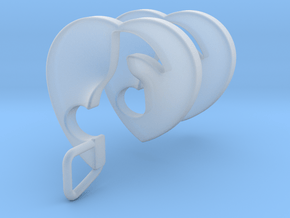 Quaver Note Heart Spiral Pendant in Clear Ultra Fine Detail Plastic