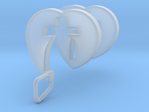 Heart Cross Spiral Pendant in Clear Ultra Fine Detail Plastic