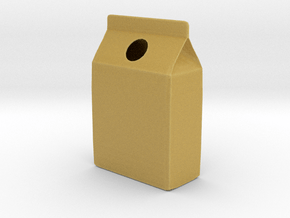 Milk Carton Vase in Tan Fine Detail Plastic