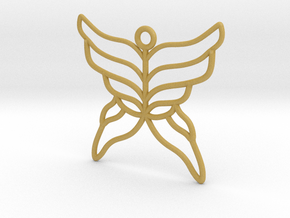 Butterfly Pendant in Tan Fine Detail Plastic