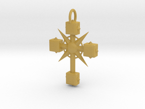 Pendant Cross And Spikes 01 - MCDStudios in Tan Fine Detail Plastic