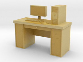 1:35 Scale PC With Desk in Tan Fine Detail Plastic
