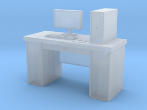 1:35 Scale PC With Desk in Clear Ultra Fine Detail Plastic