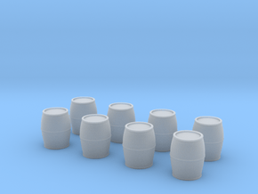 N Scale Barrels in Clear Ultra Fine Detail Plastic