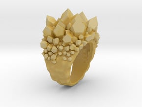 Double Crystal Ring Size 10 in Tan Fine Detail Plastic