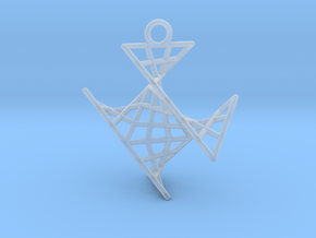 crux_pendant (small) in Clear Ultra Fine Detail Plastic