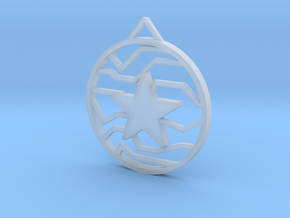Winter Soldier Star Pendant (Small) in Clear Ultra Fine Detail Plastic