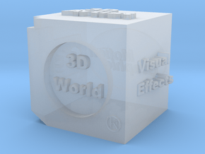 Cube of 3D Artist in Clear Ultra Fine Detail Plastic
