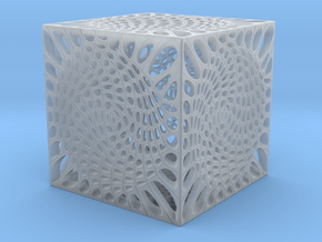 Voronoi cube lampshade ~ 100mm tall in Clear Ultra Fine Detail Plastic