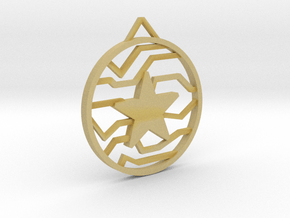 Winter Soldier Star Pendant (Large) in Tan Fine Detail Plastic