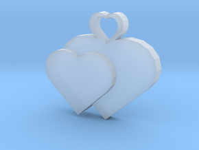Heart2heart Pendant in Clear Ultra Fine Detail Plastic
