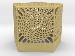 Voronoi penta lampshade ~145mm tall in Tan Fine Detail Plastic