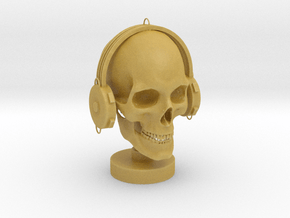Skull DJ in Tan Fine Detail Plastic
