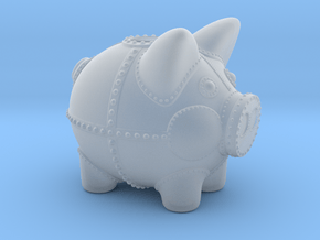 Steampunk Piggy Bank 4 Inch Tall in Clear Ultra Fine Detail Plastic