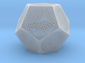 Voronoi Dodecahedron Lampshade ~ 120mm tall in Clear Ultra Fine Detail Plastic