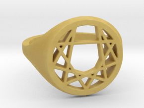 Enneagram Ring - Size 8.5 (18.54 diameter) in Tan Fine Detail Plastic