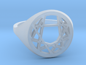 Enneagram Ring - Size 8.5 (18.54 diameter) in Clear Ultra Fine Detail Plastic