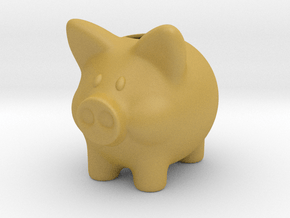 Piggy Bank Smooth 2 Inch Tall in Tan Fine Detail Plastic