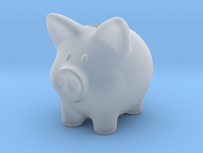 Piggy Bank Smooth 2 Inch Tall in Clear Ultra Fine Detail Plastic