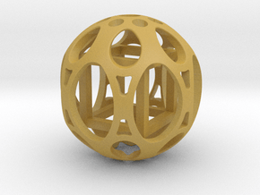Sphere housing a cube in Tan Fine Detail Plastic